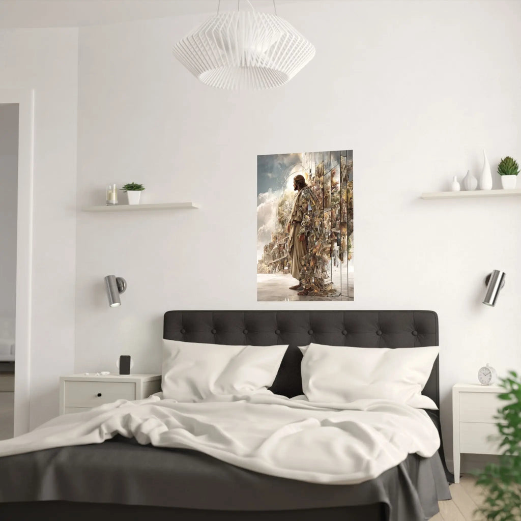 Jesus in Glory Satin Poster – Inspirational Religious Wall Art (210gsm) Printify