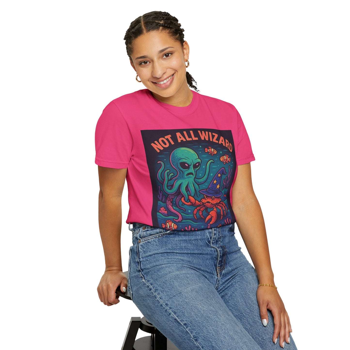 Funny Octopus & Crab T-Shirt - "Not All Wizards Have Beards"