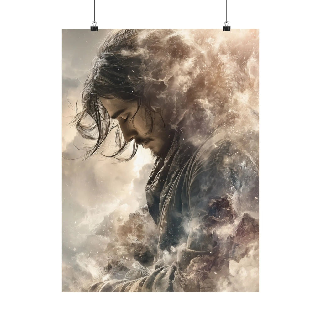Satin Poster — Moody Portrait Art Print (210gsm) Printify