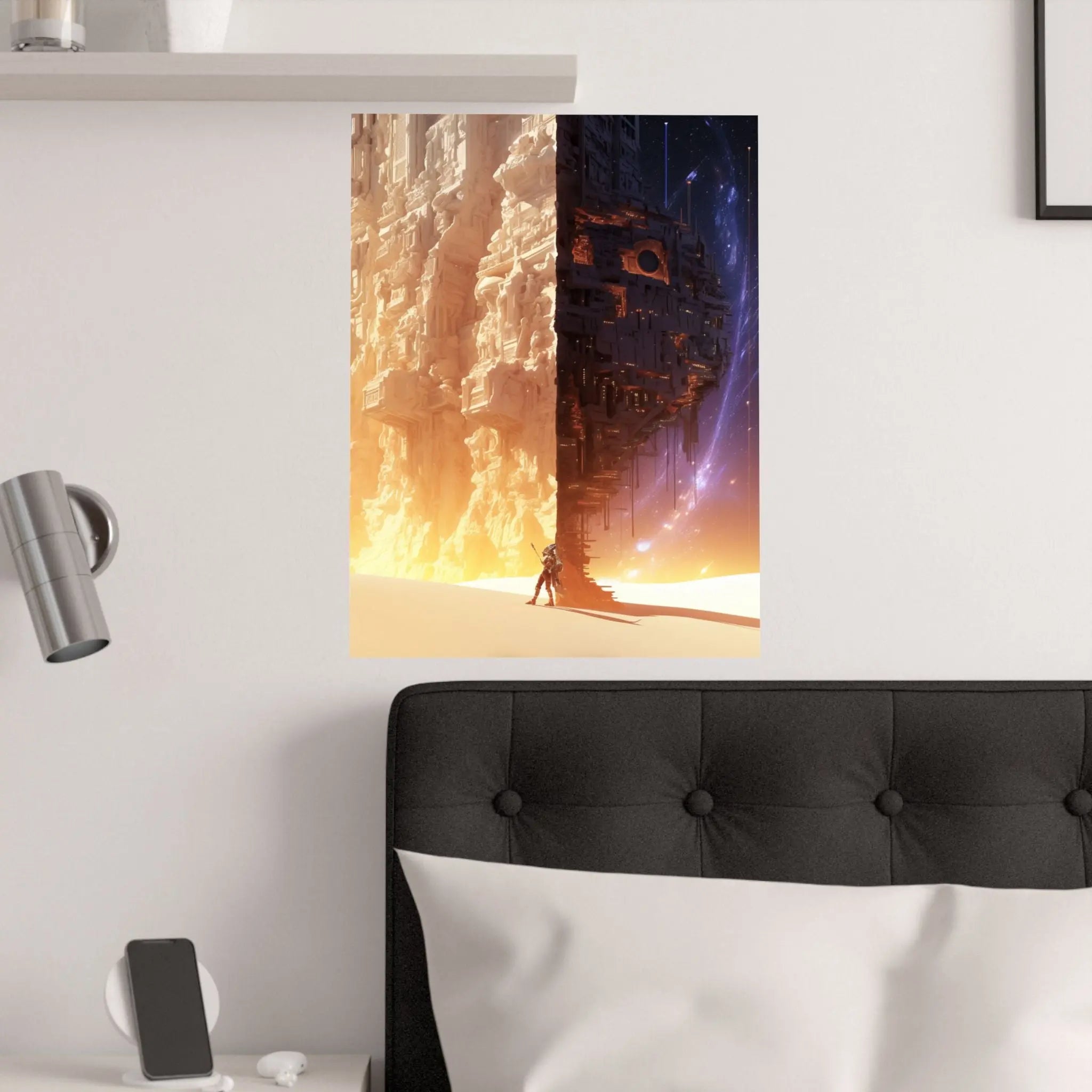 Satin Poster — Sci‑Fi Desert Cityscape Print (210gsm) Printify