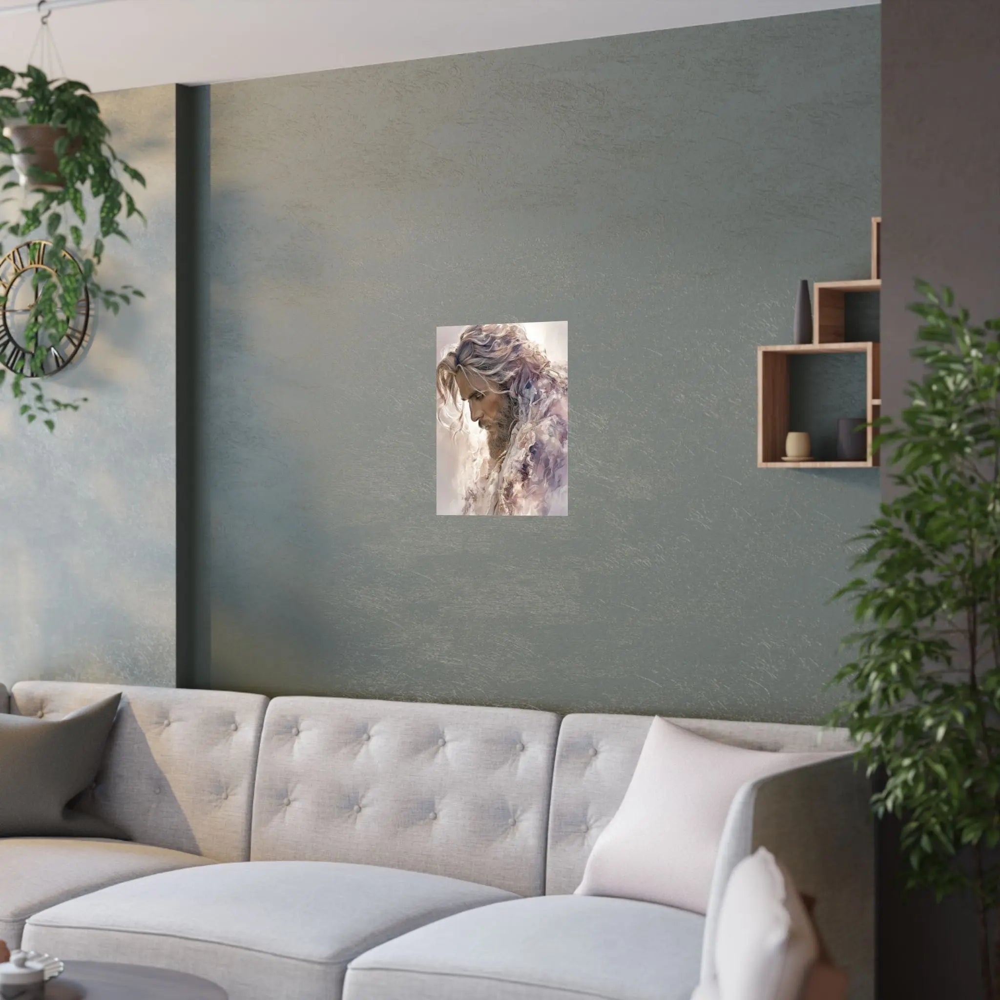 Satin Poster — Ethereal Jesus Figure Art Print (210gsm) Printify