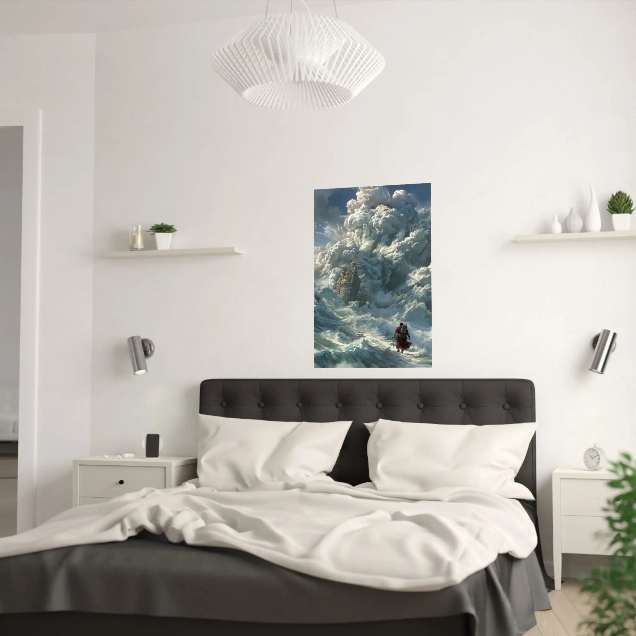 Satin Poster — Stormy Sea Shipwreck Art Print Printify