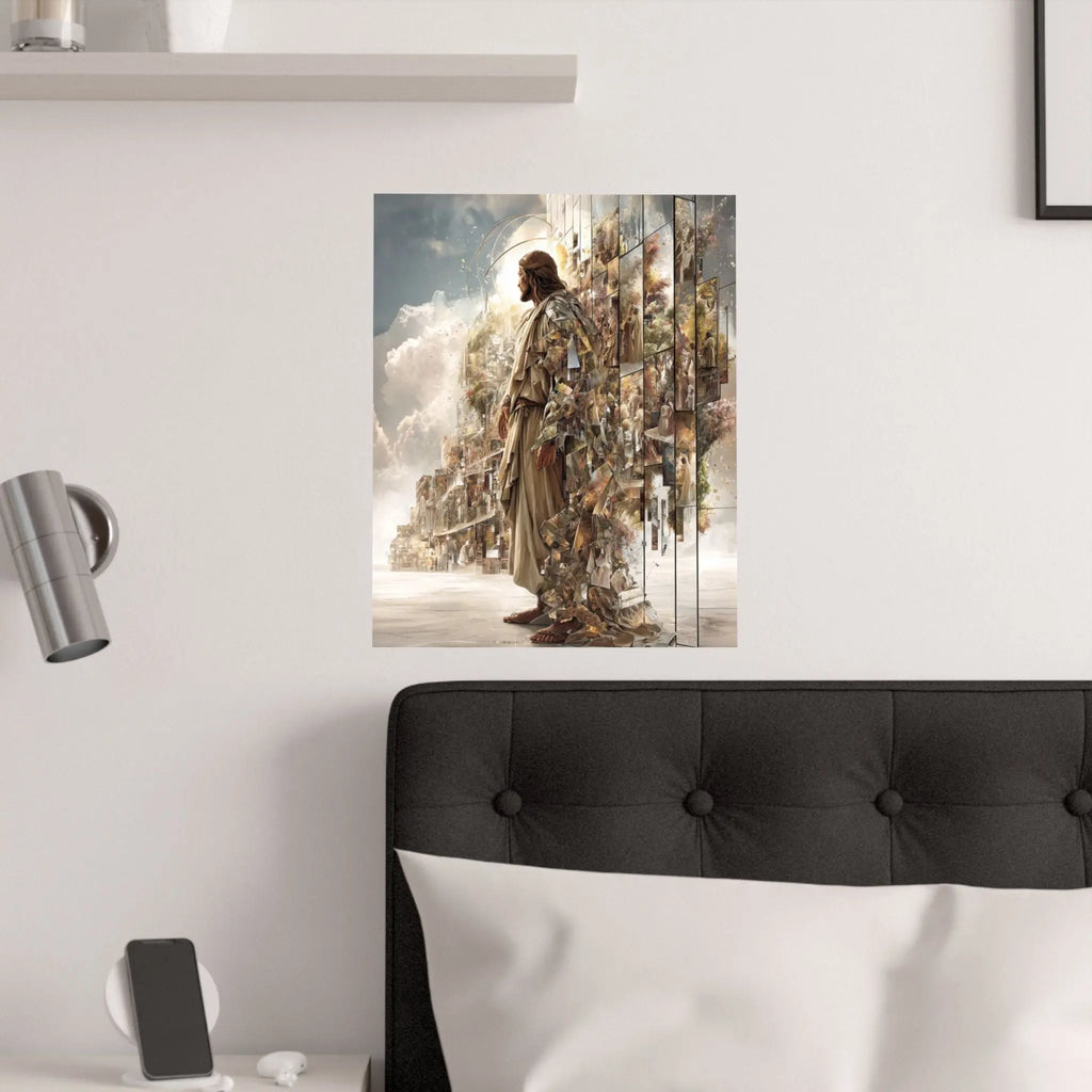 Jesus in Glory Satin Poster – Inspirational Religious Wall Art (210gsm) Printify