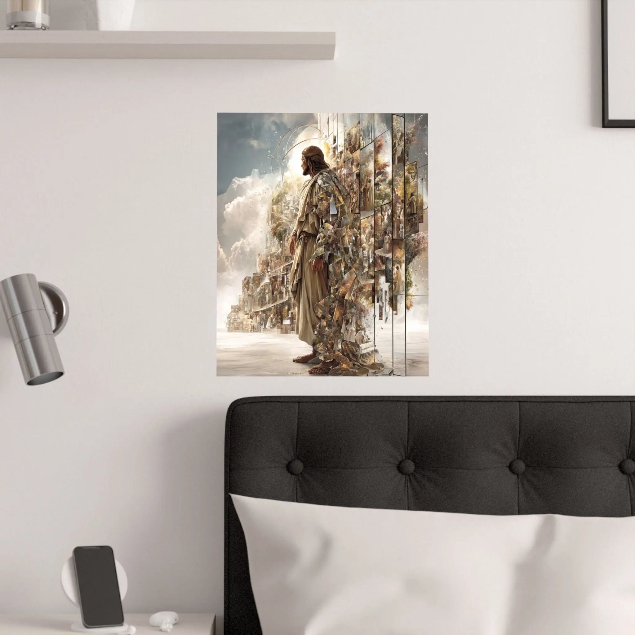 Jesus in Glory Satin Poster – Inspirational Religious Wall Art (210gsm) Printify