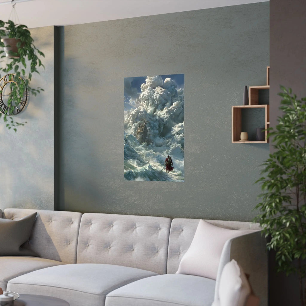 Satin Poster — Stormy Sea Shipwreck Art Print Printify