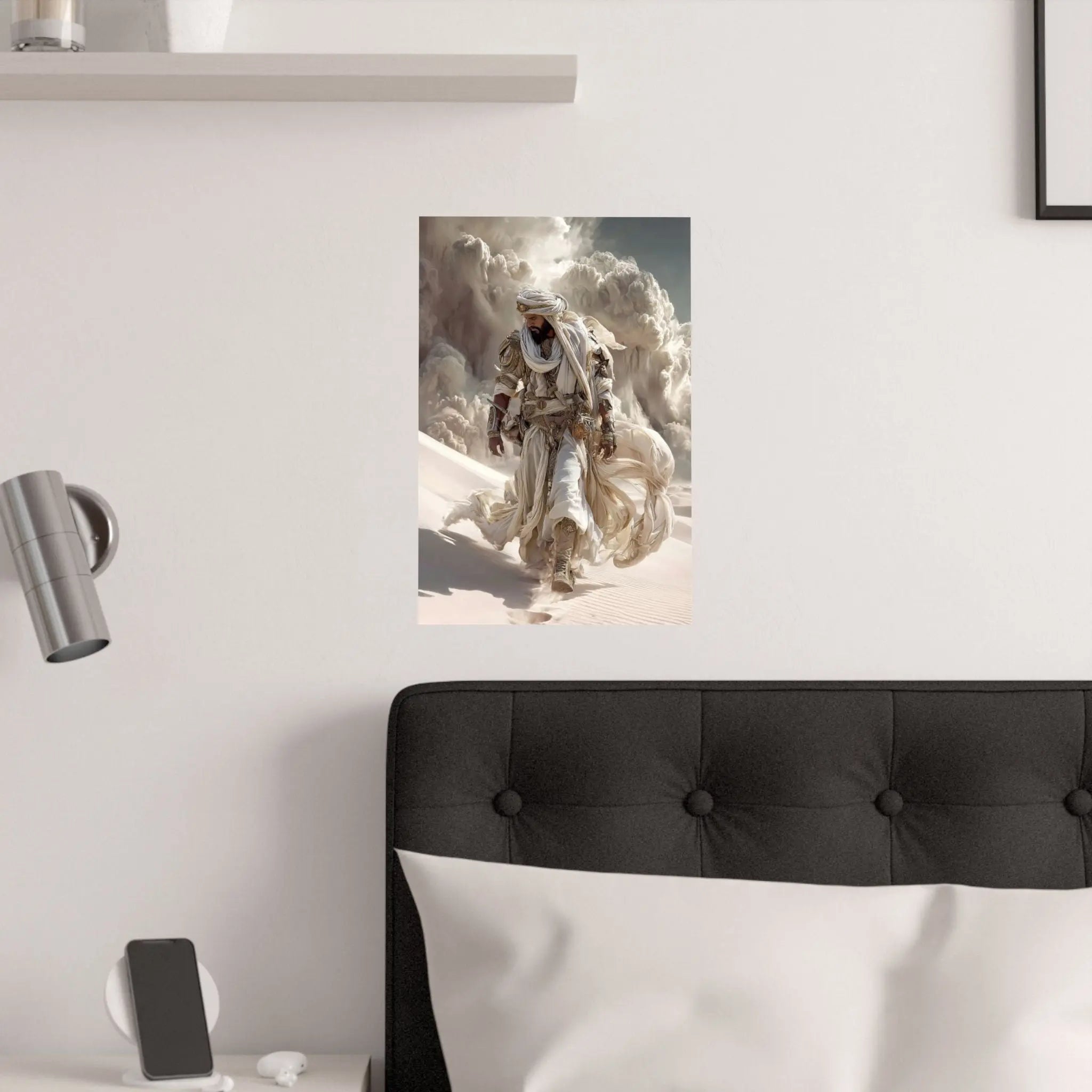 Desert Nomad Satin Poster — Dramatic Middle Eastern Wanderer Art Print Printify