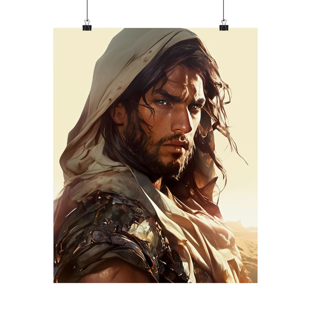 Good Samaritan Satin Poster — Dramatic Middle Eastern Hero Portrait Printify
