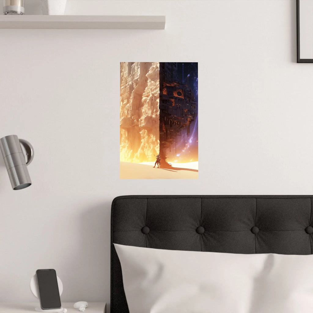 Satin Poster — Sci‑Fi Desert Cityscape Print (210gsm) Printify