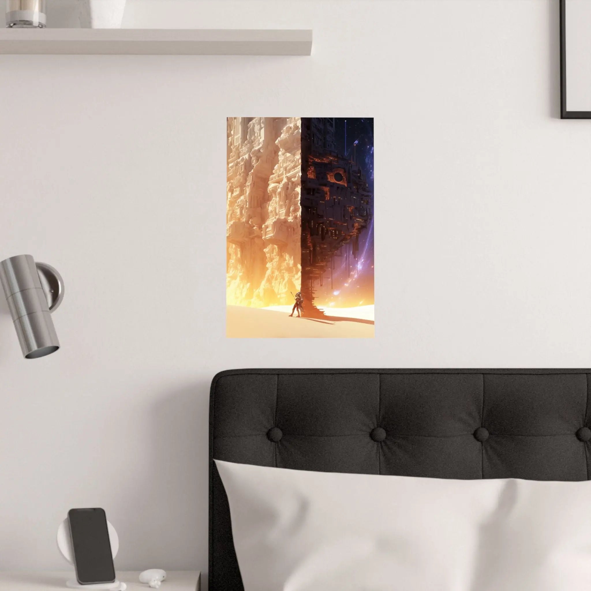 Satin Poster — Sci‑Fi Desert Cityscape Print (210gsm) Printify