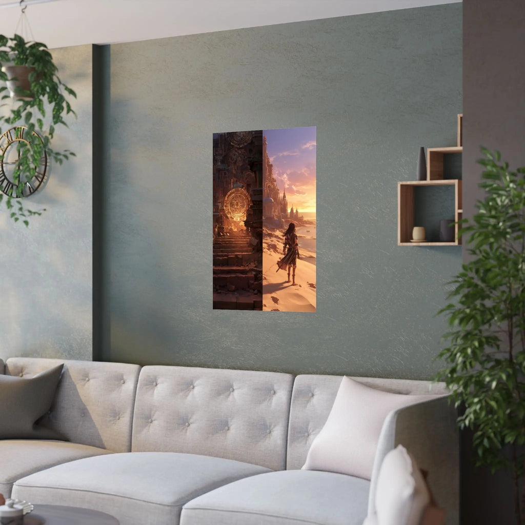 Satin Poster — Wise And Foolish Builders Fantasy Sunset Print (210gsm) Printify