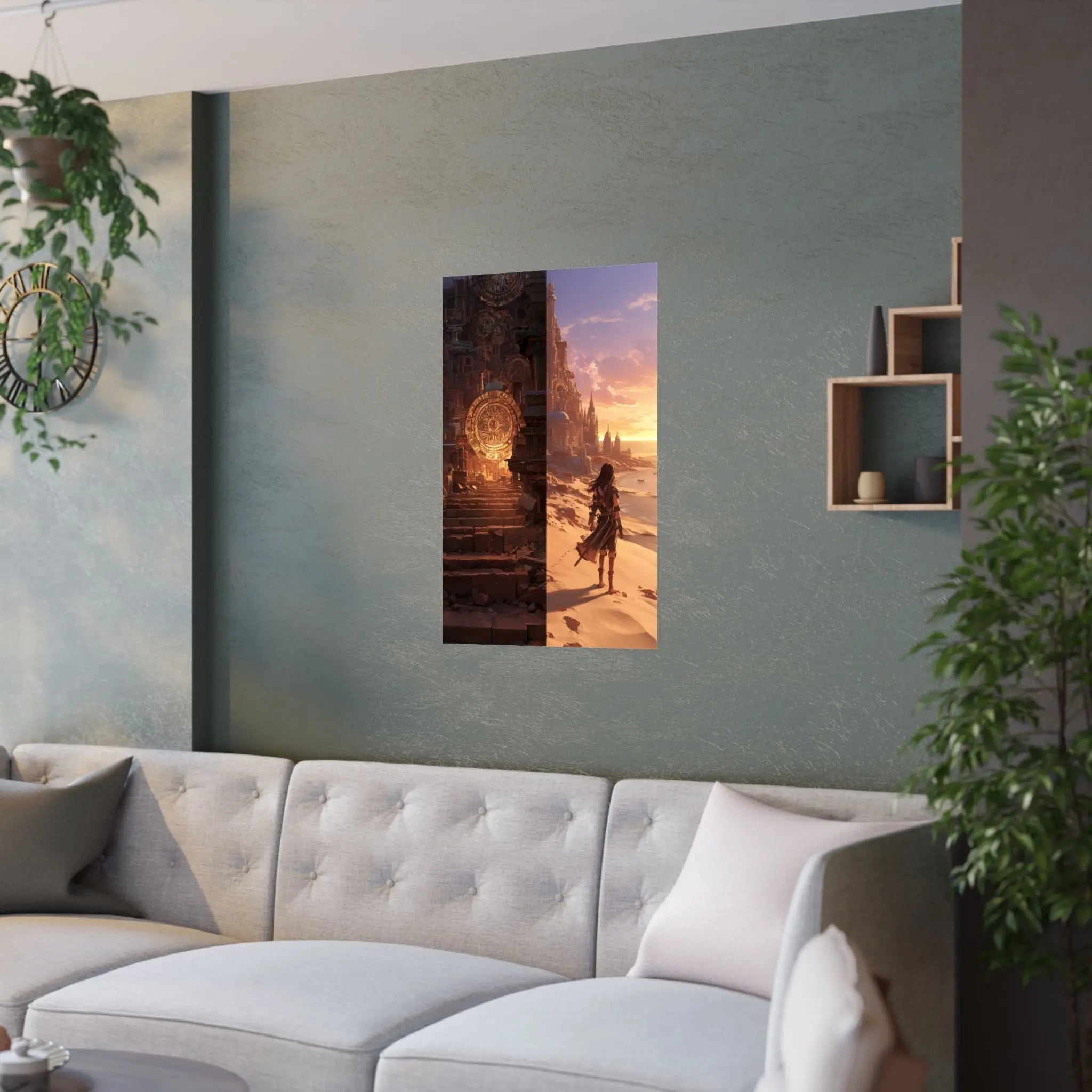 Satin Poster — Wise And Foolish Builders Fantasy Sunset Print (210gsm) Printify