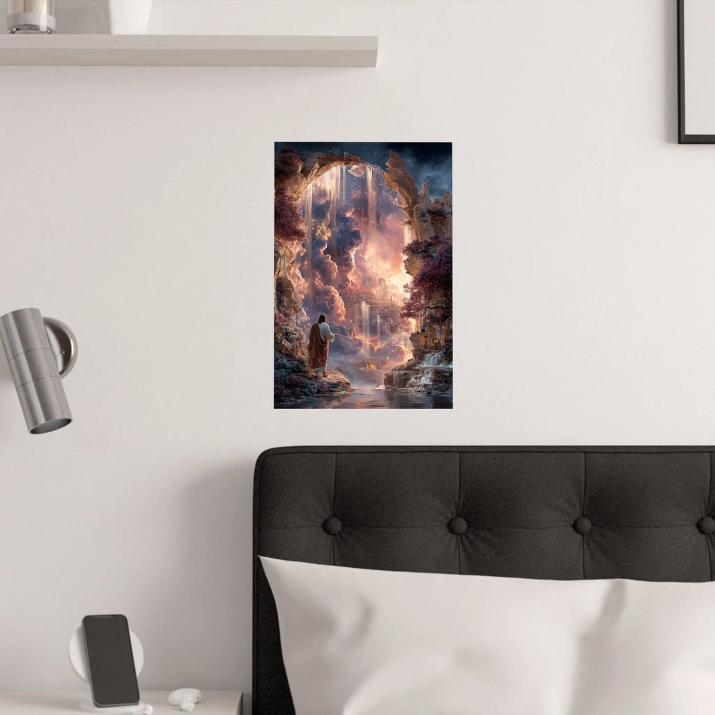 Heavenly Gateway Satin Poster Printify
