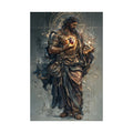 Religious Jesus Heart Satin Poster – Dramatic Sacred Art Wall Print Printify