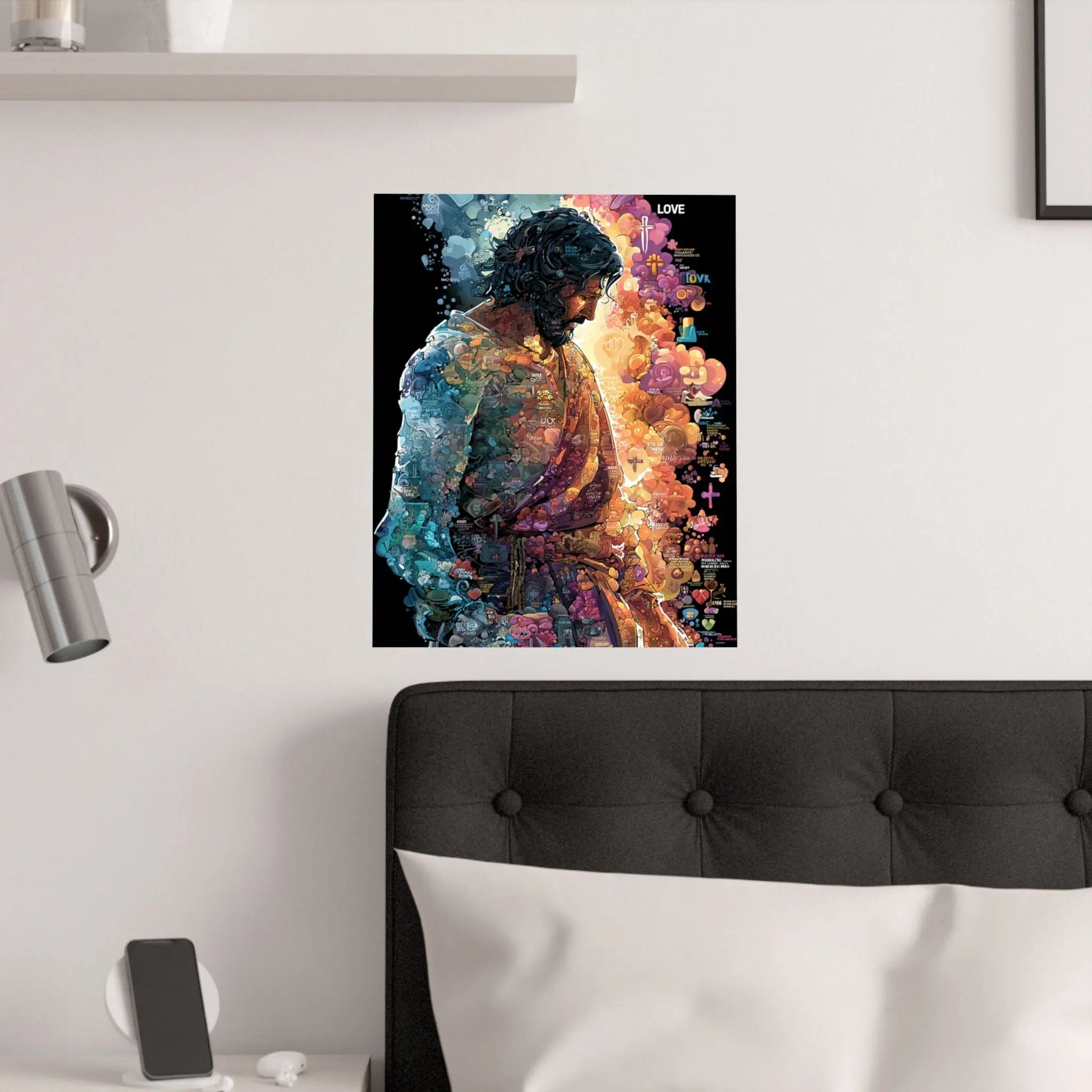 Satin Poster — Colorful Jesus Portrait Art Print (210gsm) Printify