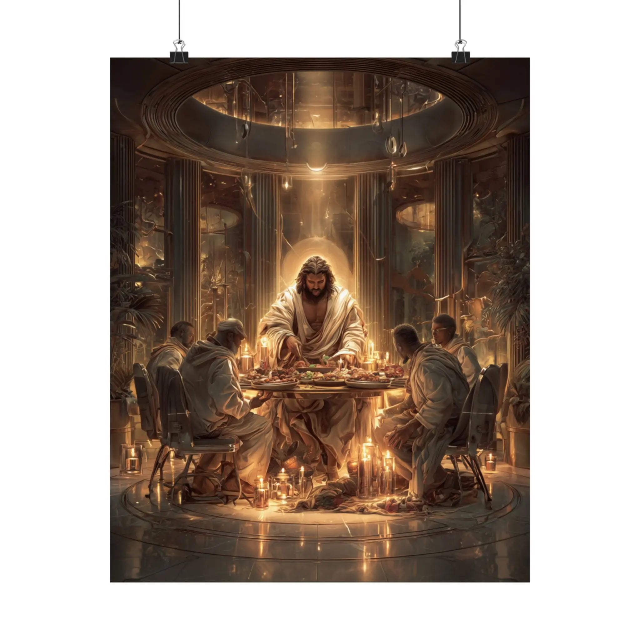 Religious Satin Poster – Last Supper-Inspired Spiritual Wall Art Printify