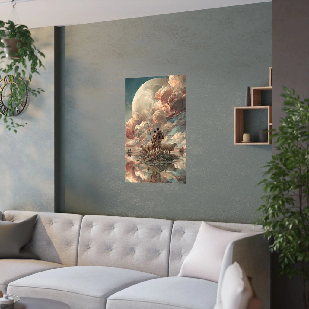 Satin Poster — Shepherd & Flock Moonlit Fantasy Print (210gsm) Printify