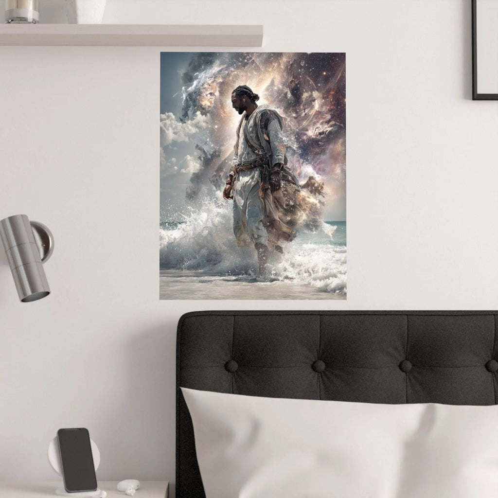 Satin Poster — Epic Ocean Warrior Mythic Art Print (210gsm) Printify