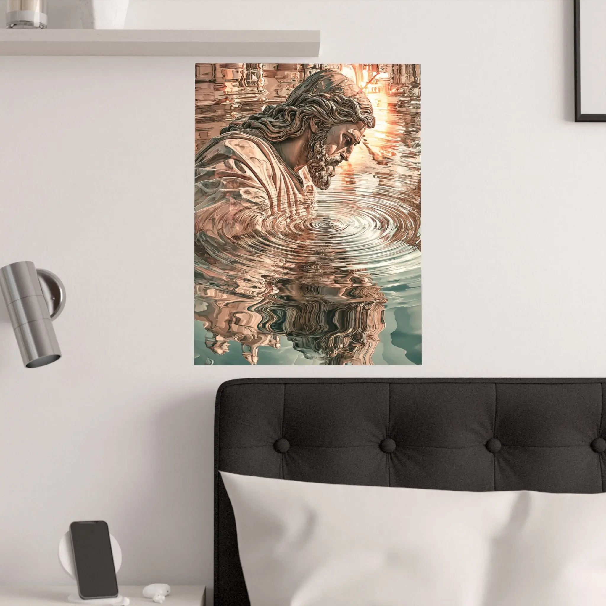 Religious Poster — Reflective Jesus Satin Art Print (210gsm) Printify