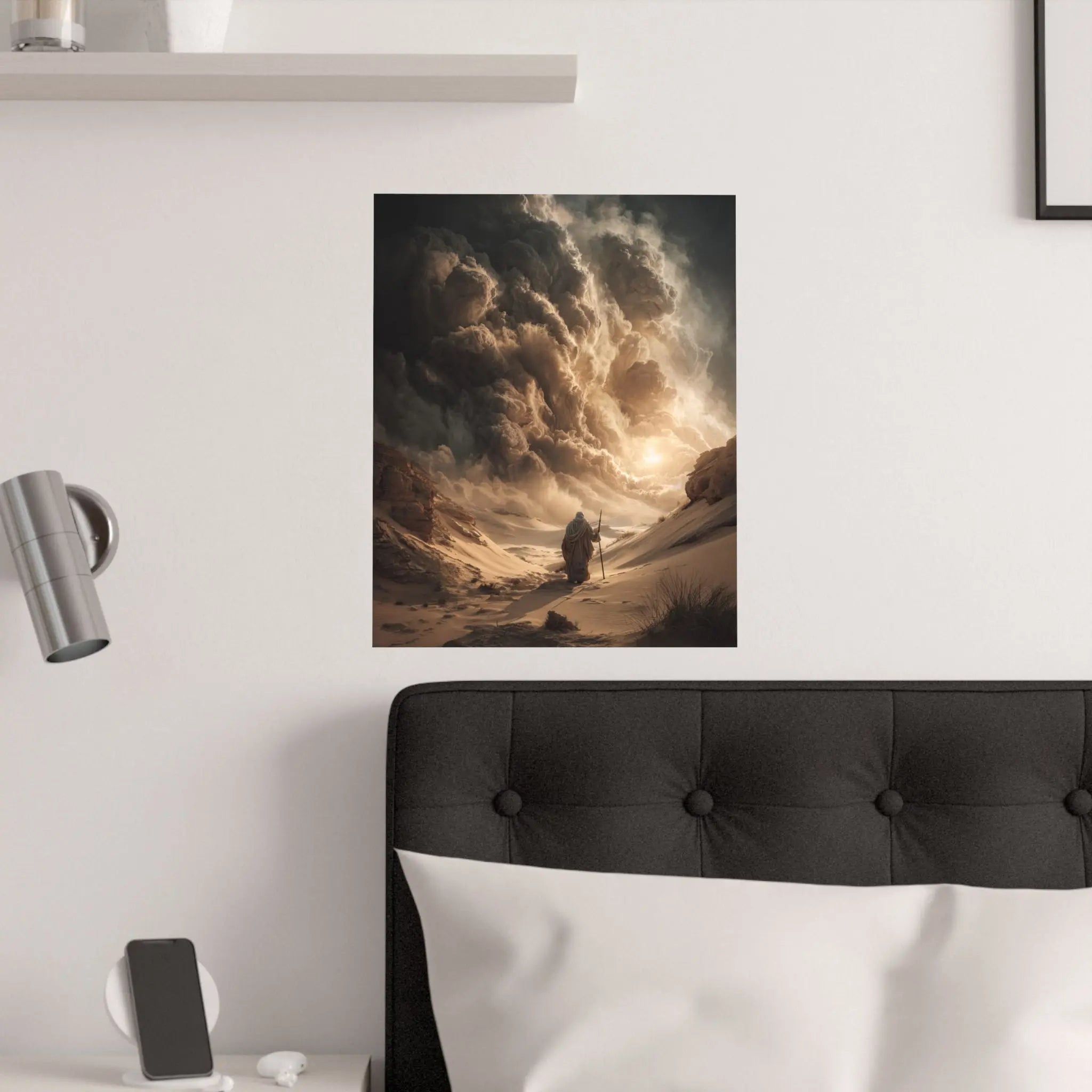 Satin Poster — Desert Pilgrim Fantasy Landscape Art Print Printify
