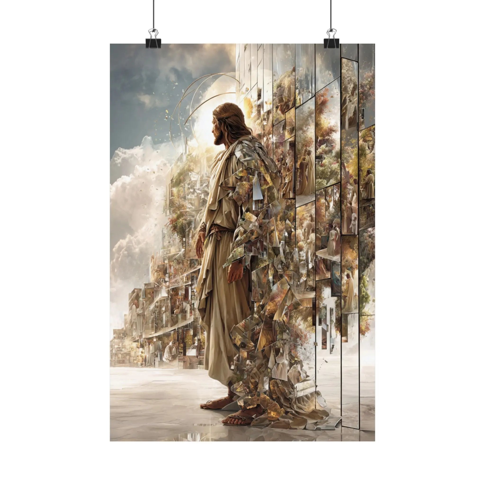 Jesus in Glory Satin Poster – Inspirational Religious Wall Art (210gsm) Printify