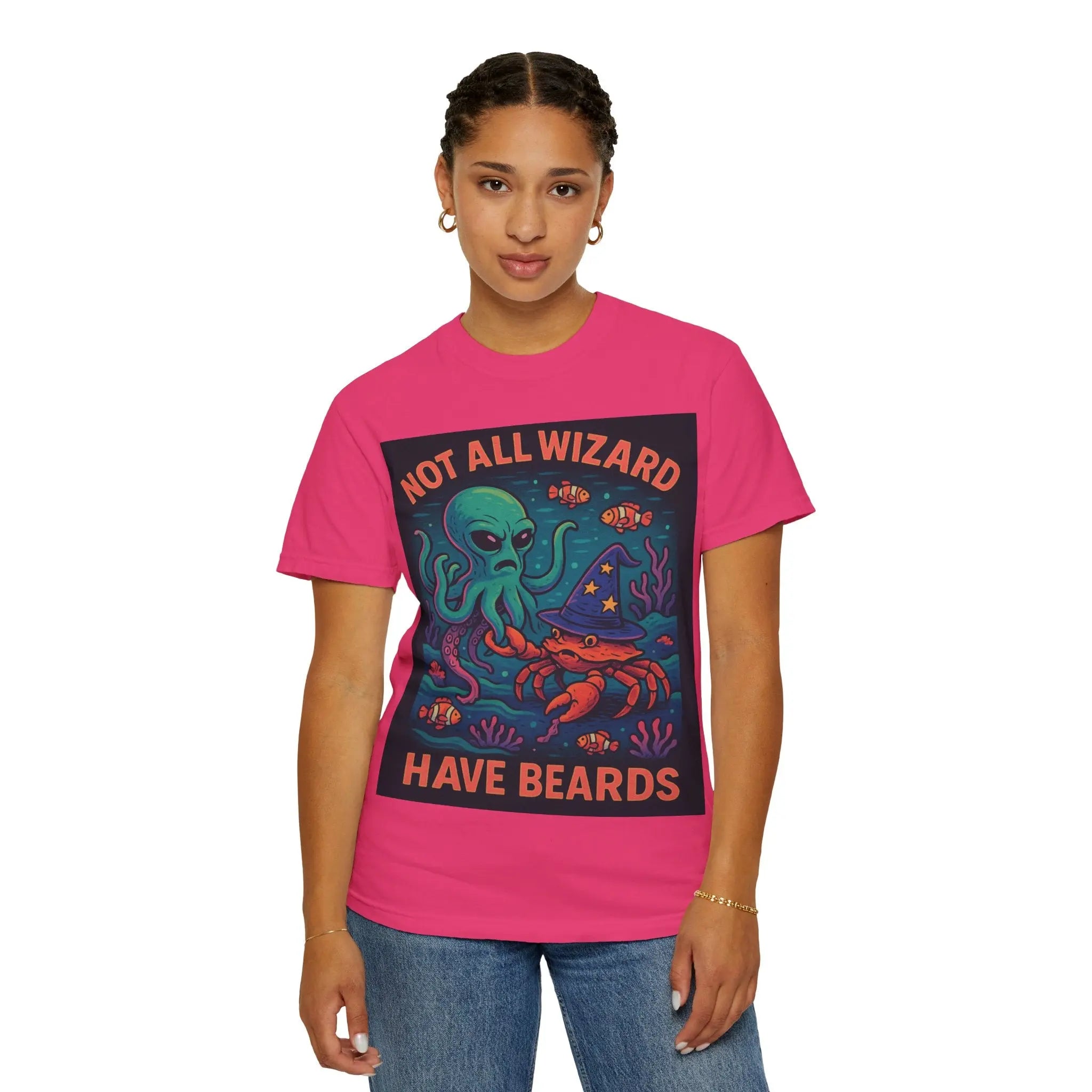Funny Octopus & Crab T-Shirt - "Not All Wizards Have Beards" Printify