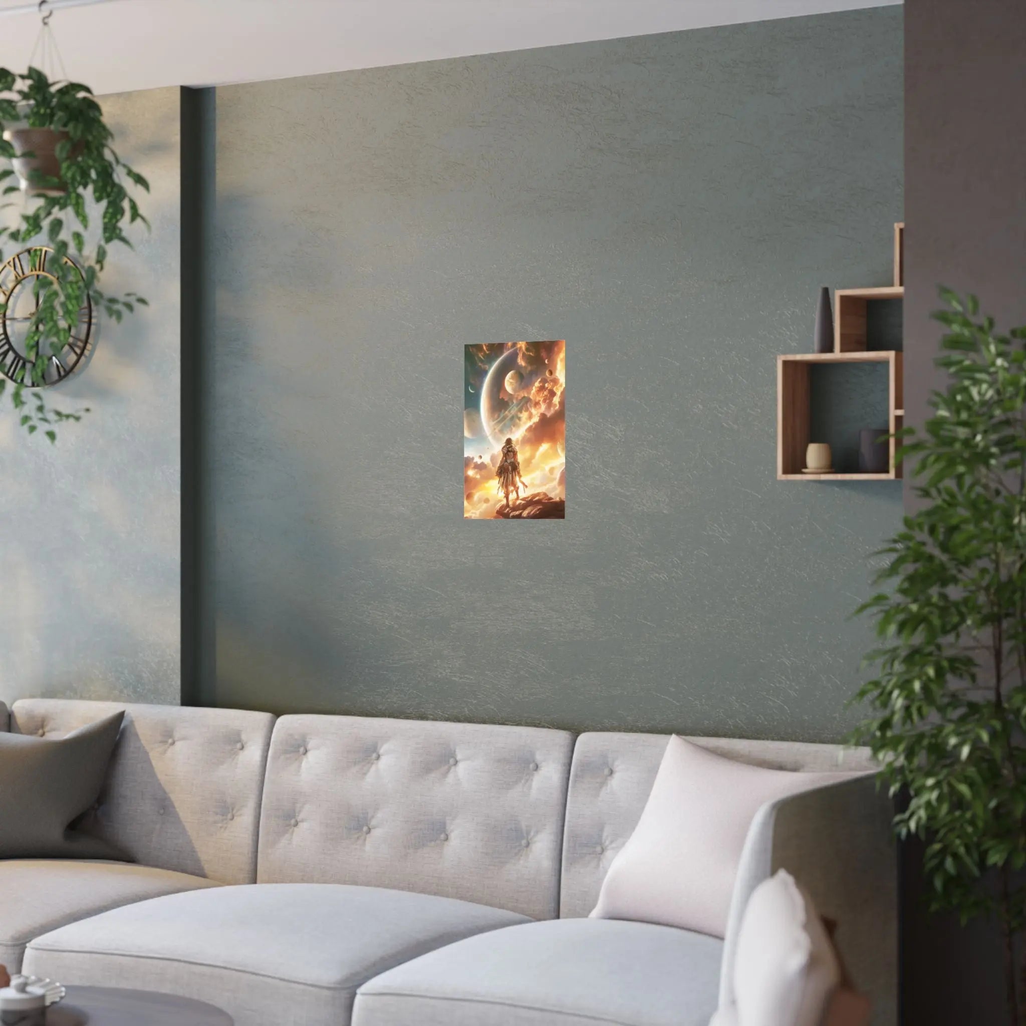 Satin Poster — Epic Space Explorer Sunset Wall Art Printify