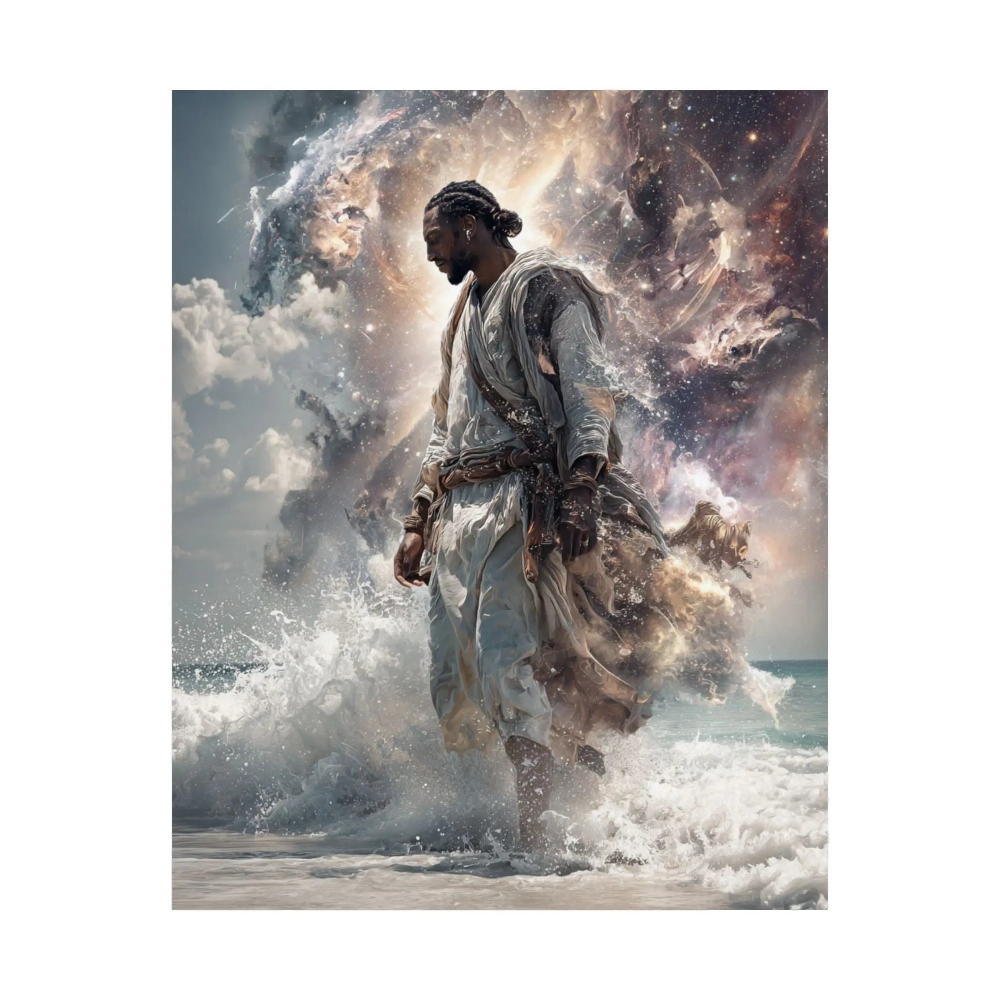 Satin Poster — Epic Ocean Warrior Mythic Art Print (210gsm) Printify
