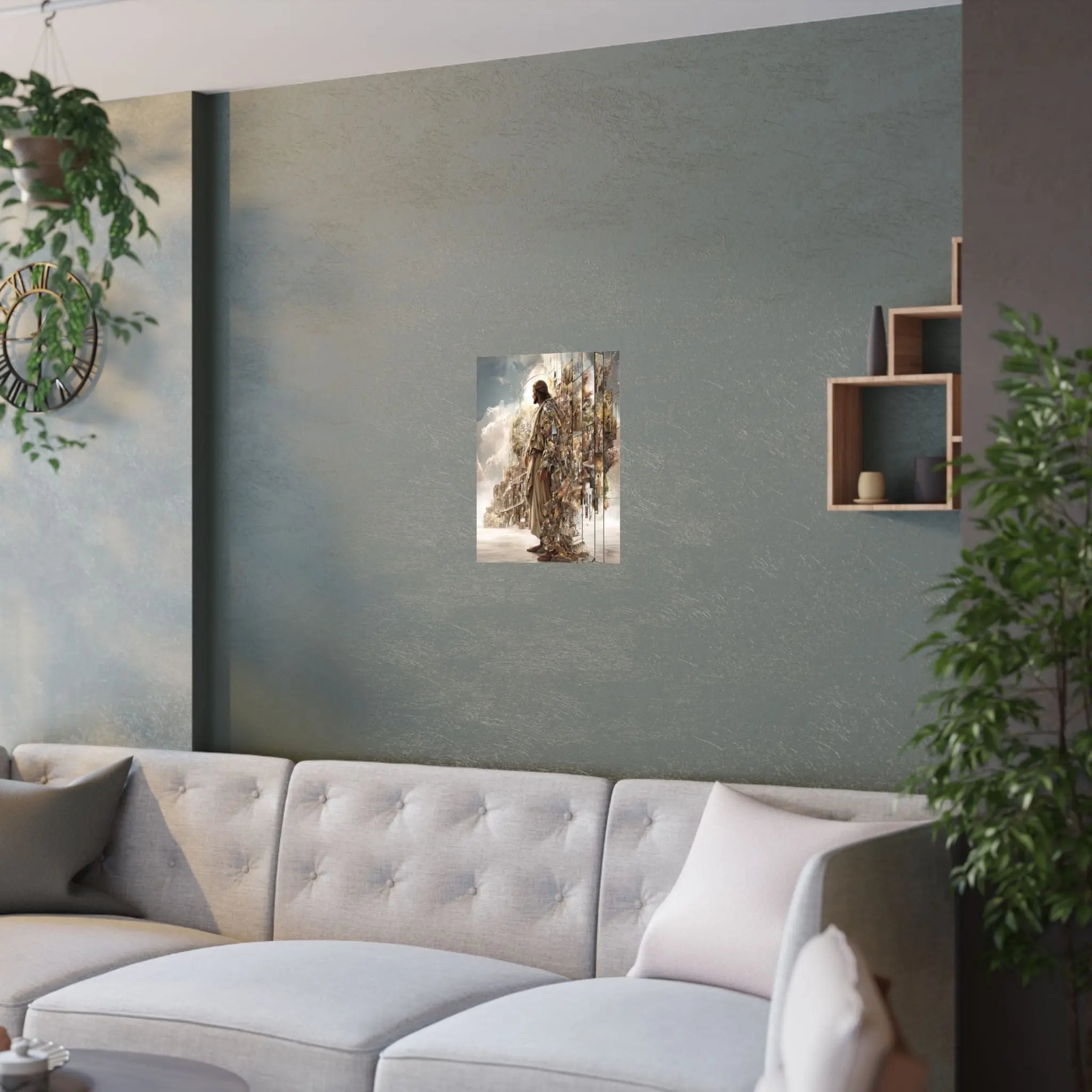 Jesus in Glory Satin Poster – Inspirational Religious Wall Art (210gsm) Printify