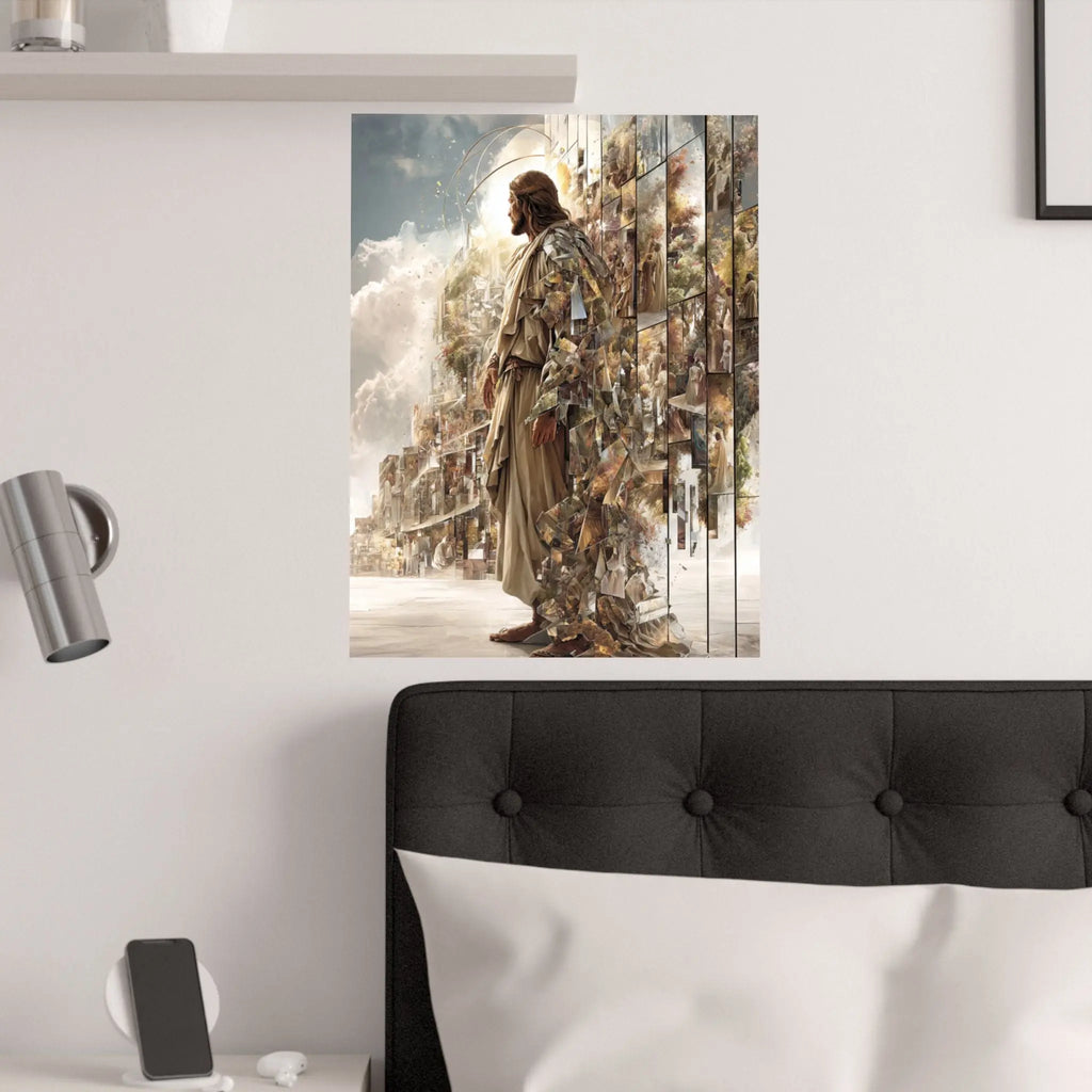 Jesus in Glory Satin Poster – Inspirational Religious Wall Art (210gsm) Printify