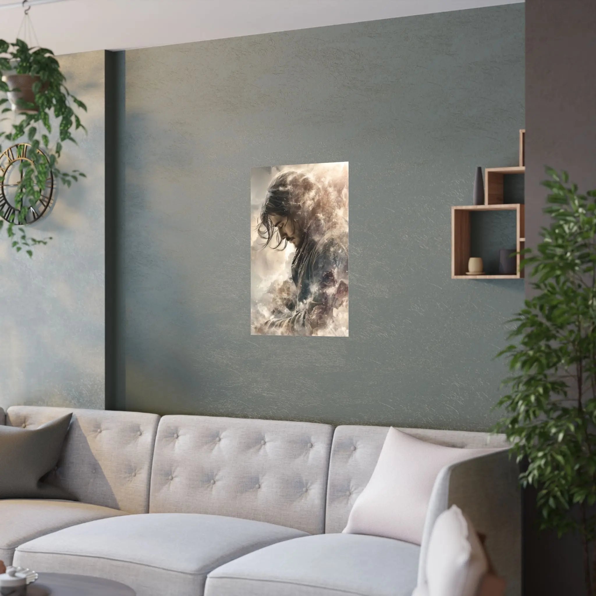Satin Poster — Moody Portrait Art Print (210gsm) Printify