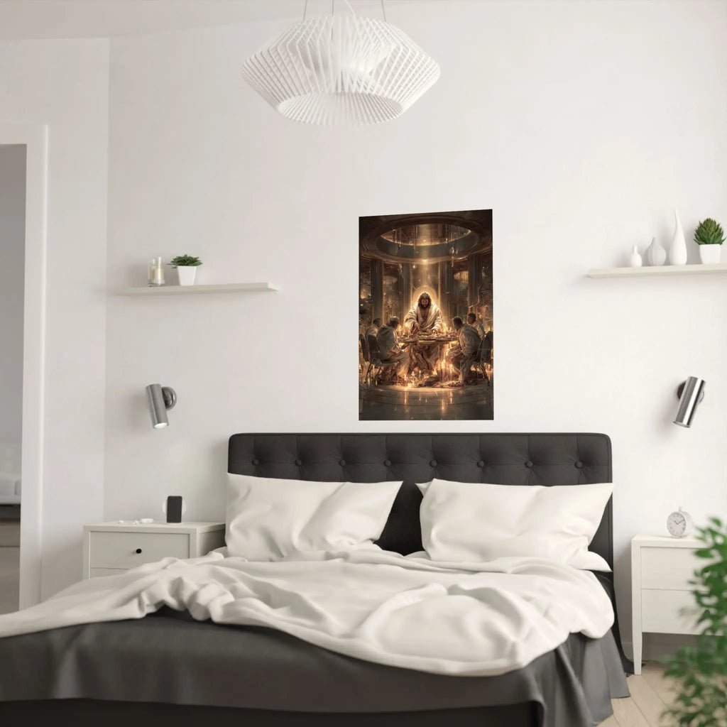Religious Satin Poster – Last Supper-Inspired Spiritual Wall Art Printify