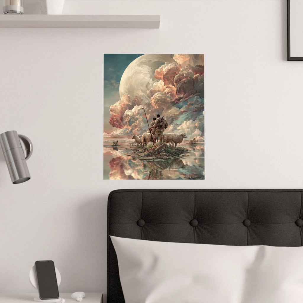 Satin Poster — Shepherd & Flock Moonlit Fantasy Print (210gsm) Printify
