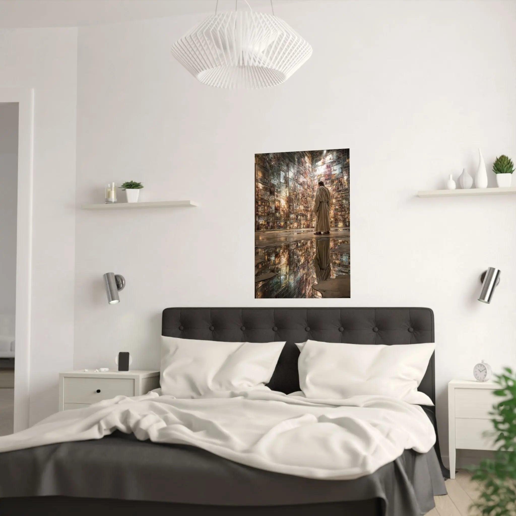 Dreamscape Reflection Satin Poster — Surreal Gallery Wall Art Printify