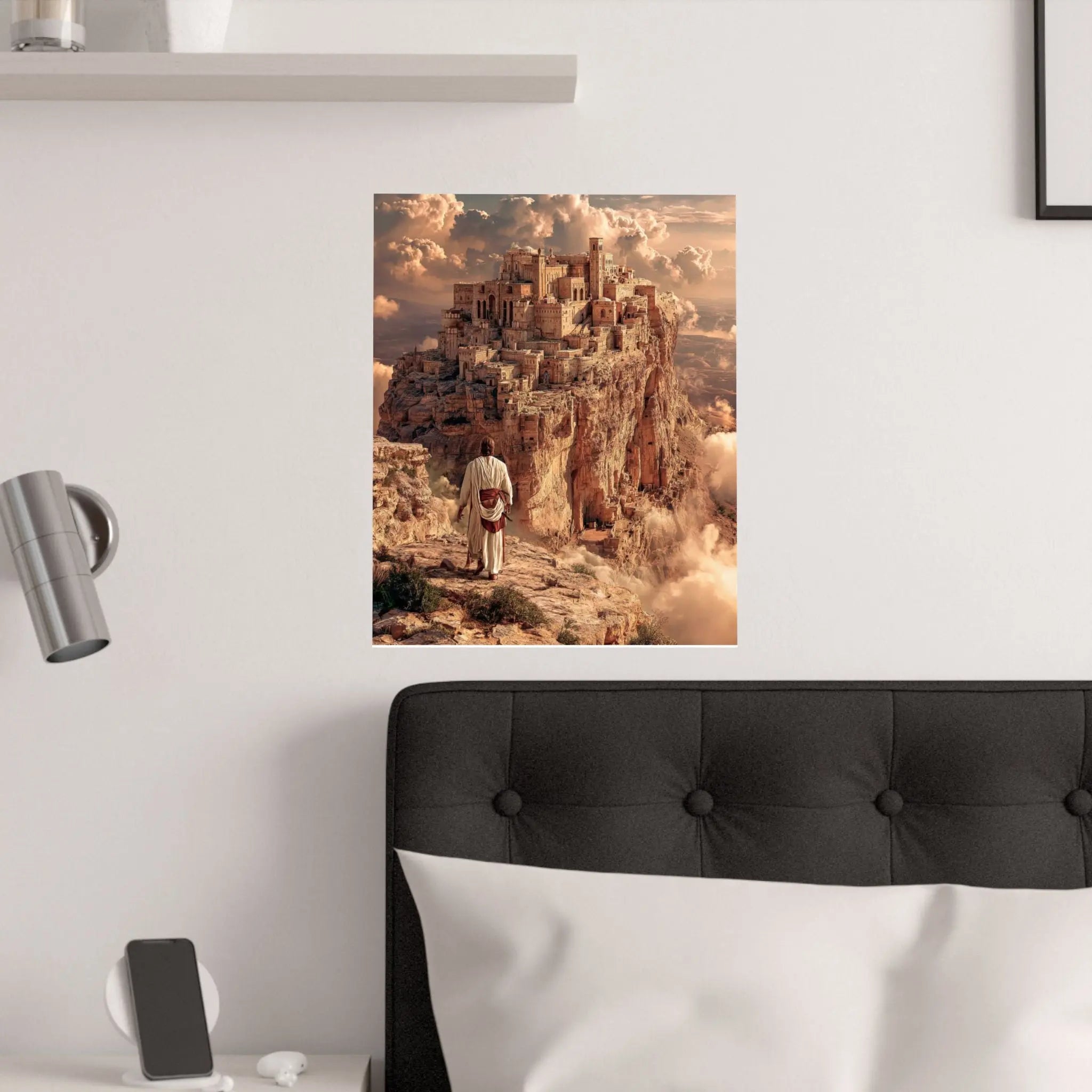Satin Poster — Pilgrim Journey to Ancient Cliff City (210gsm) Printify