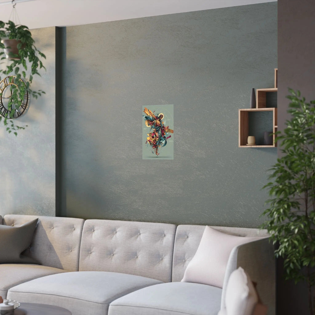 Satin Poster — Abstract Jesus Figure Art Print (210gsm) Printify