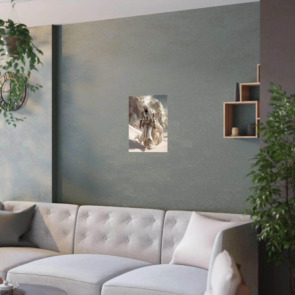 Desert Nomad Satin Poster — Dramatic Middle Eastern Wanderer Art Print Printify