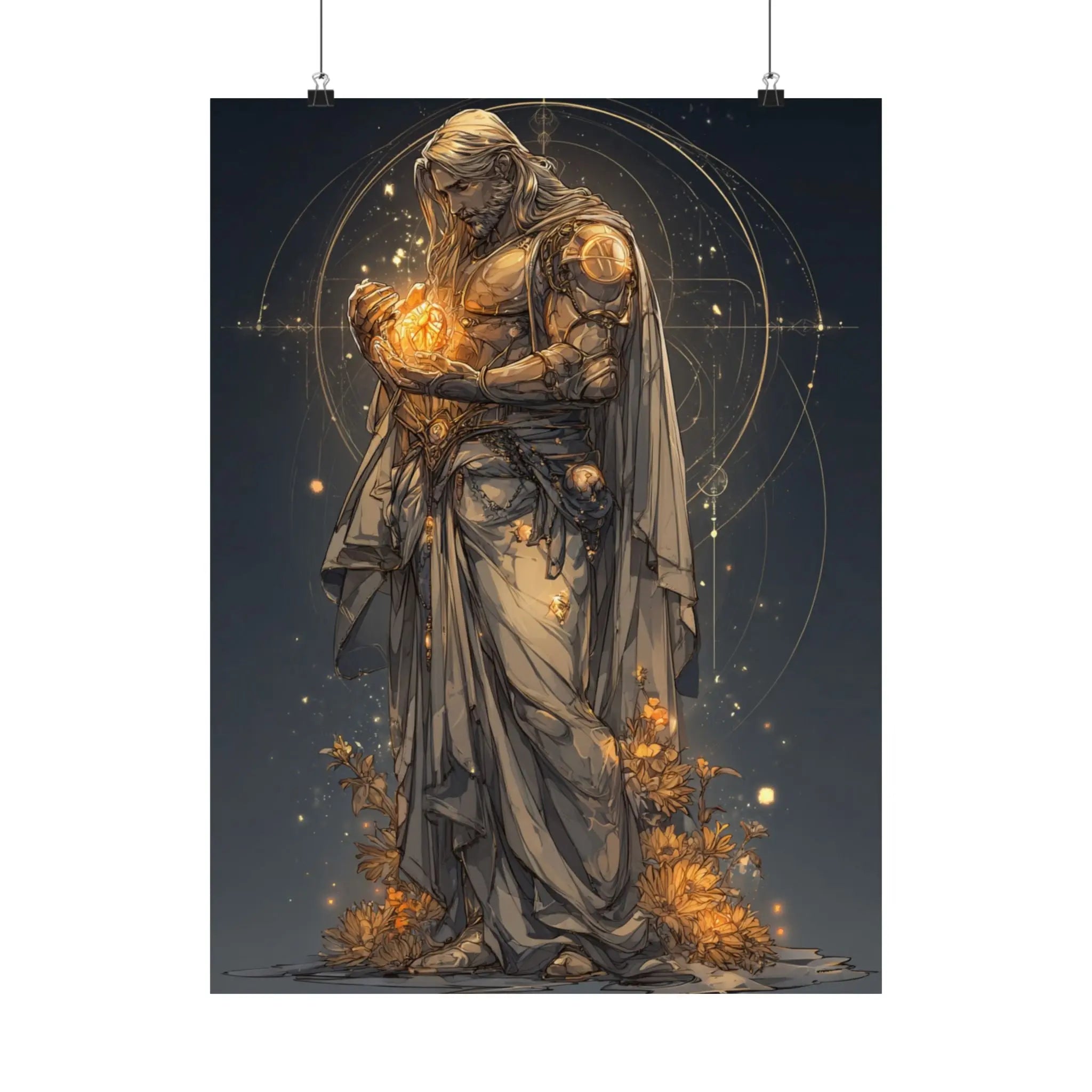 Satin Poster — Golden Guardian Art Print Printify