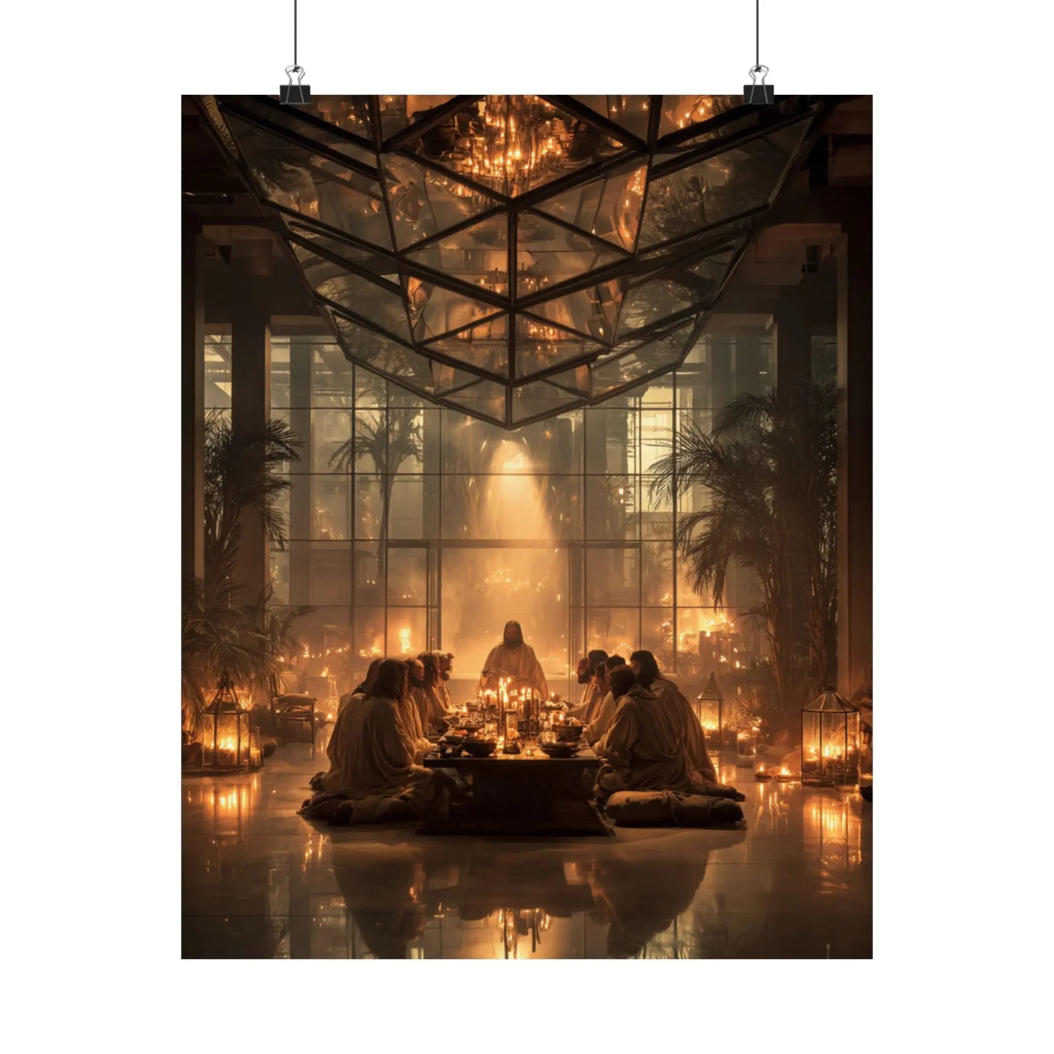 Satin Poster — Candlelit Gathering Art Print (210gsm) Printify