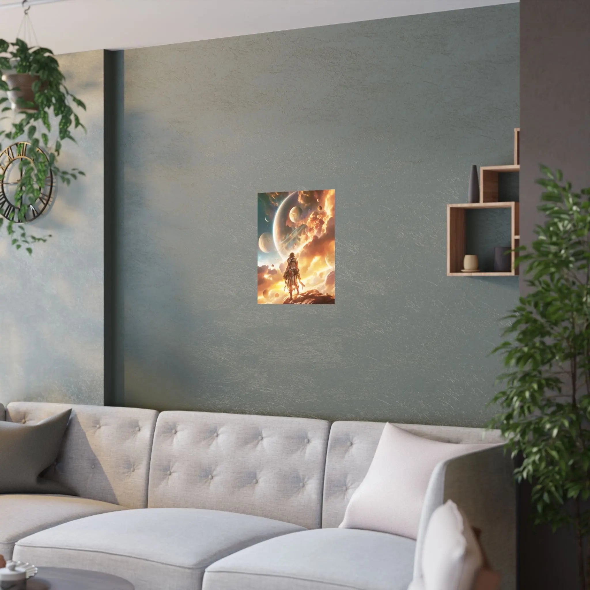 Satin Poster — Epic Space Explorer Sunset Wall Art Printify