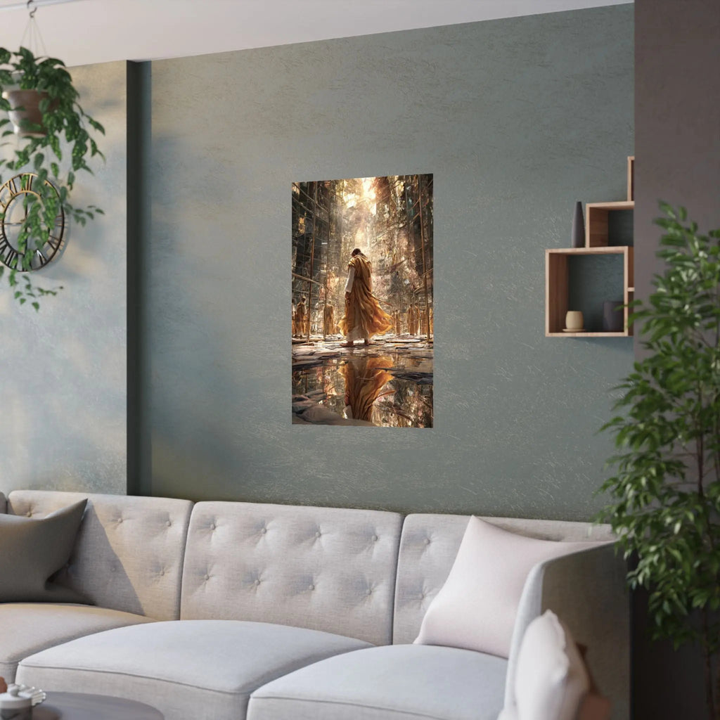 Satin Poster — Golden Monastery Reflection (210gsm) Printify