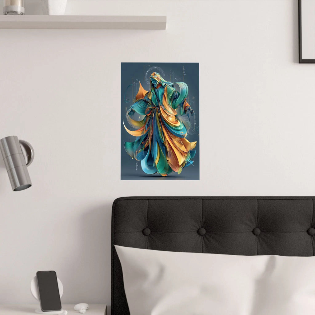 Satin Poster — Abstract Flowing Robe Digital Art (210gsm) Printify