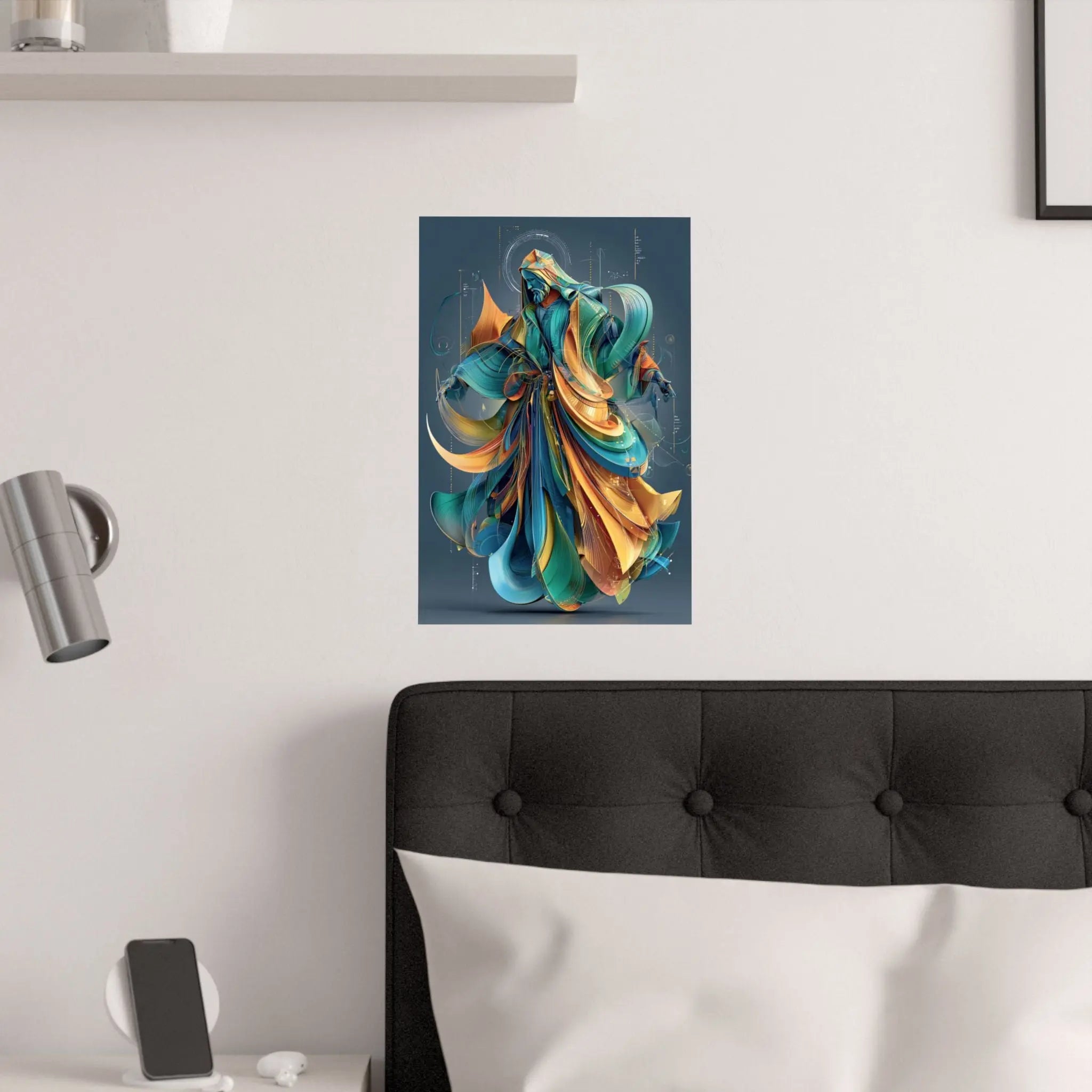 Satin Poster — Abstract Flowing Robe Digital Art (210gsm) Printify