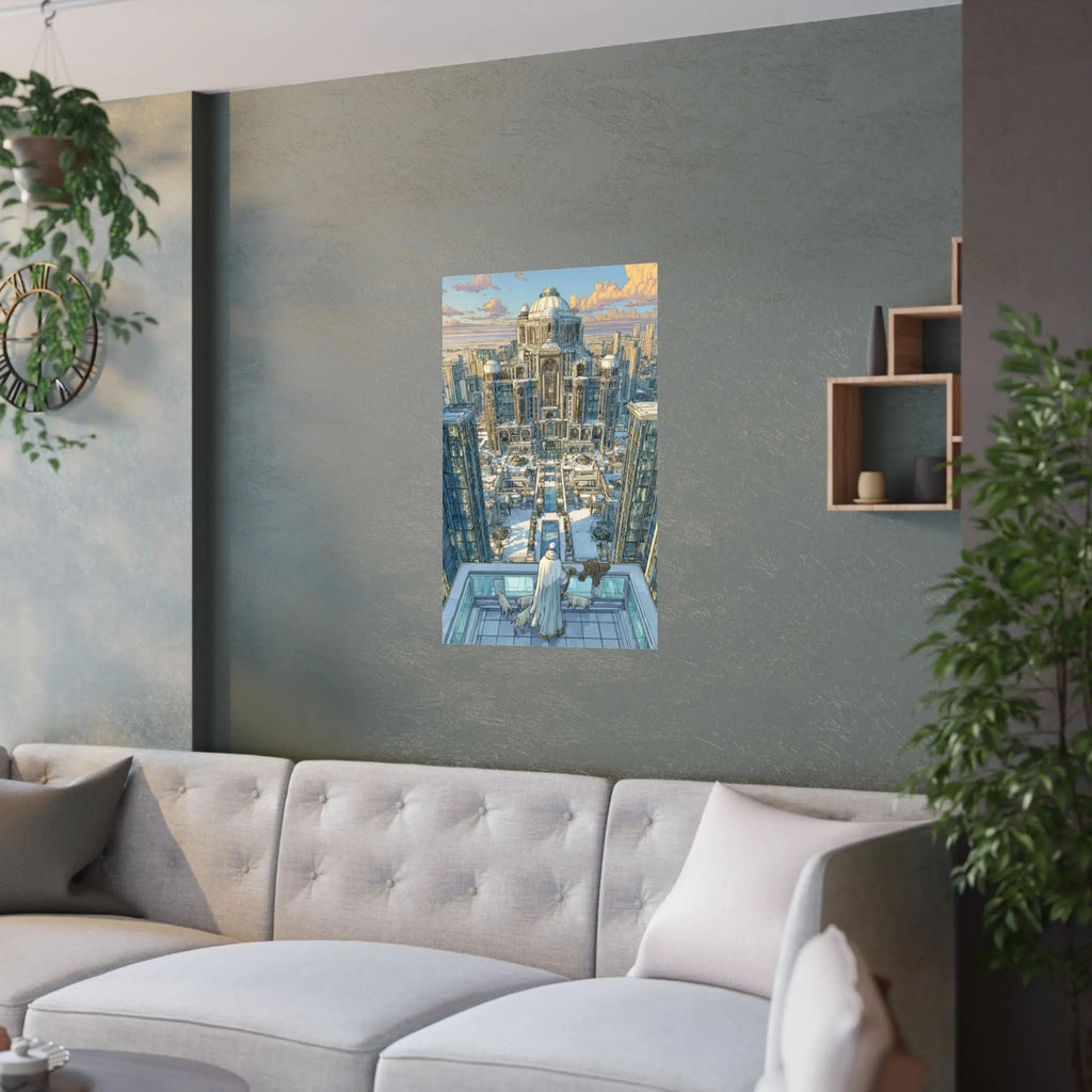 Satin Poster — Snowbound Cityscape Art Print Printify