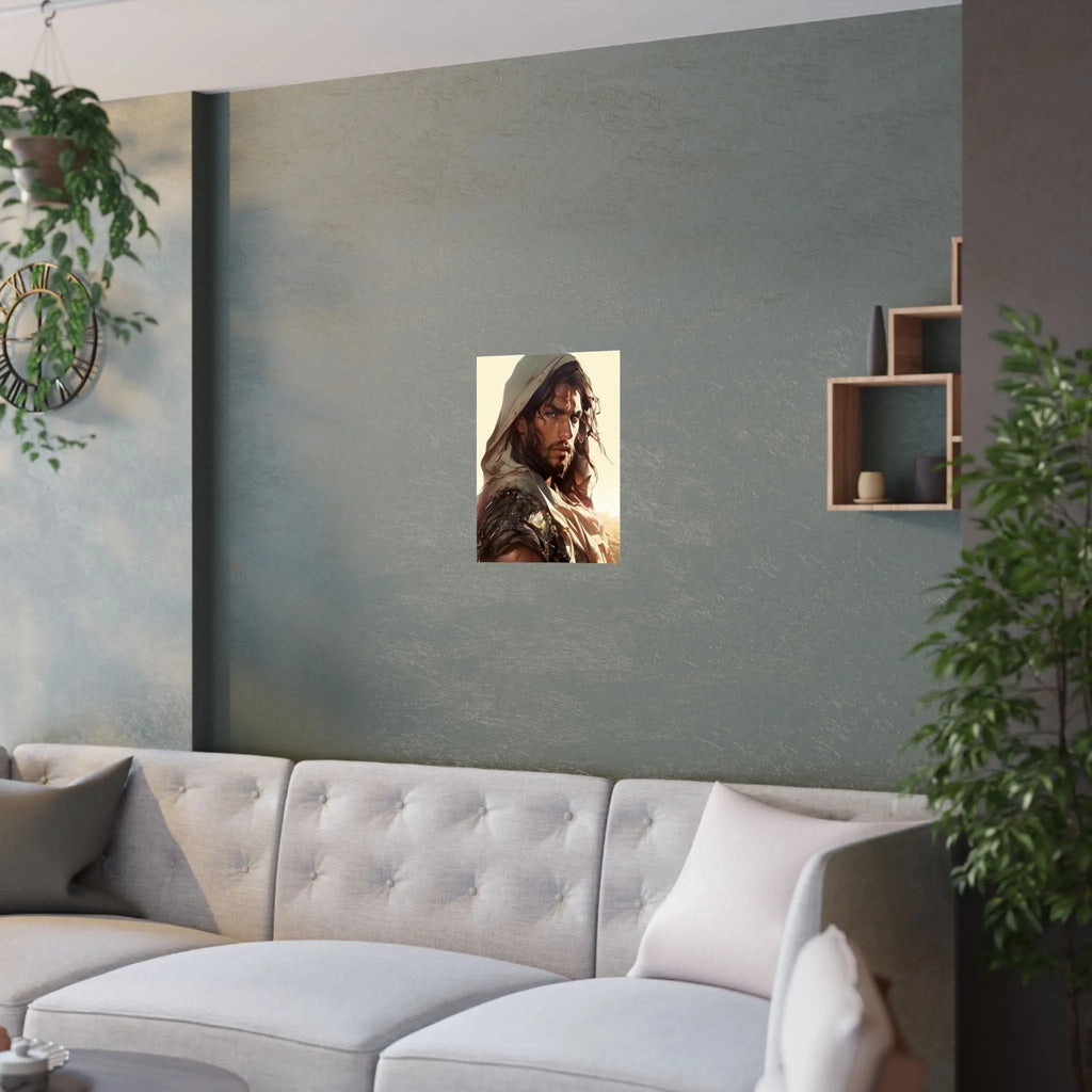 Good Samaritan Satin Poster — Dramatic Middle Eastern Hero Portrait Printify
