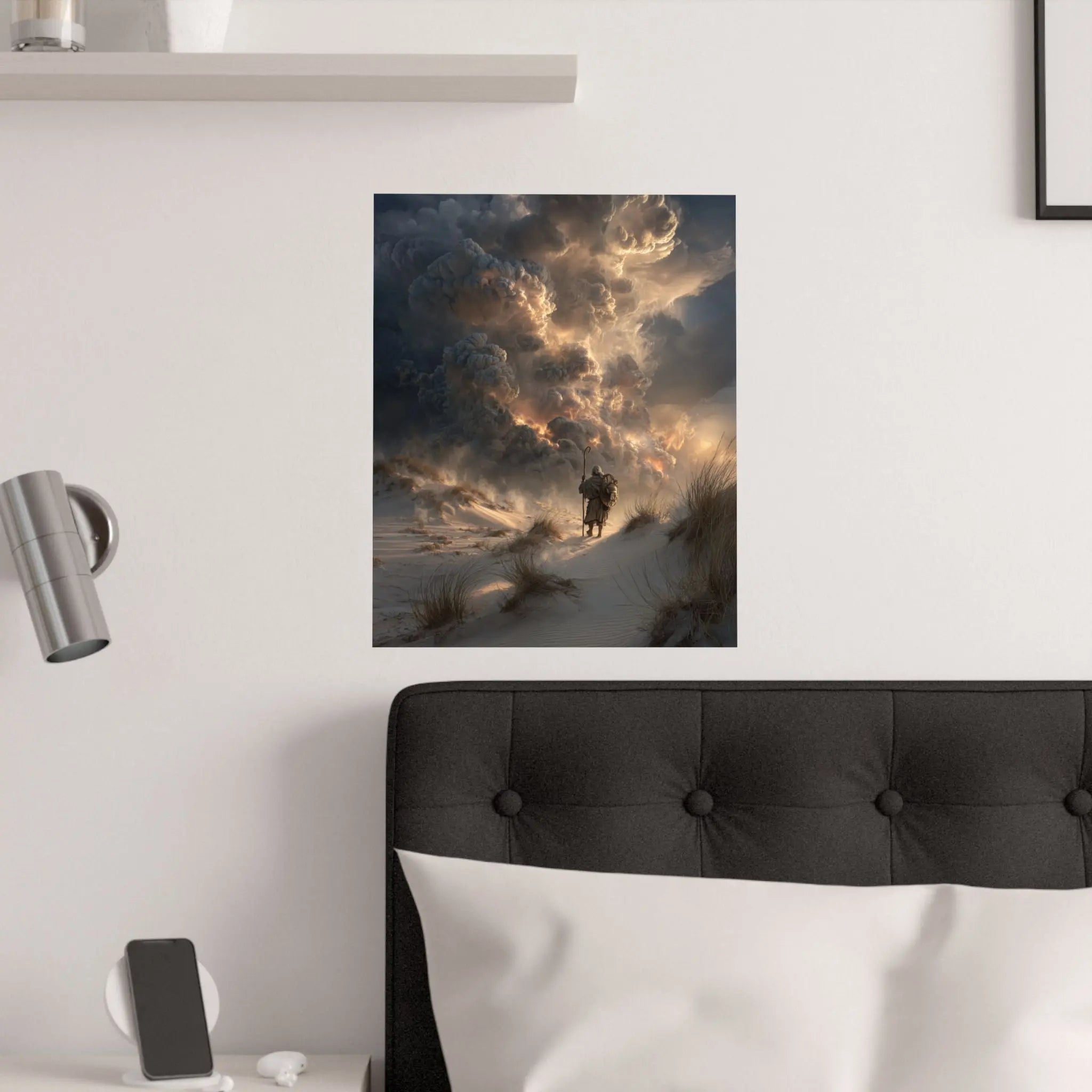 Satin Poster — Lone Rider at Dune Sunset (210gsm) Printify