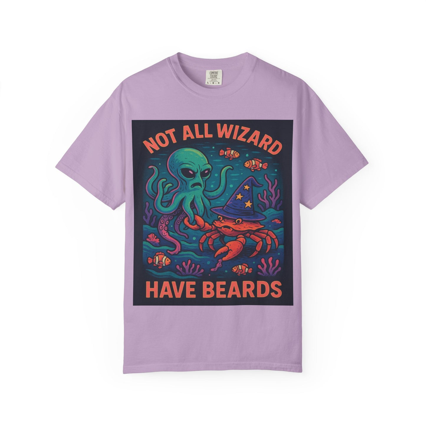 Funny Octopus & Crab T-Shirt - "Not All Wizards Have Beards"