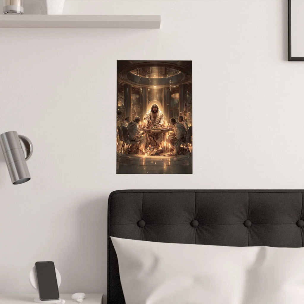 Religious Satin Poster – Last Supper-Inspired Spiritual Wall Art Printify