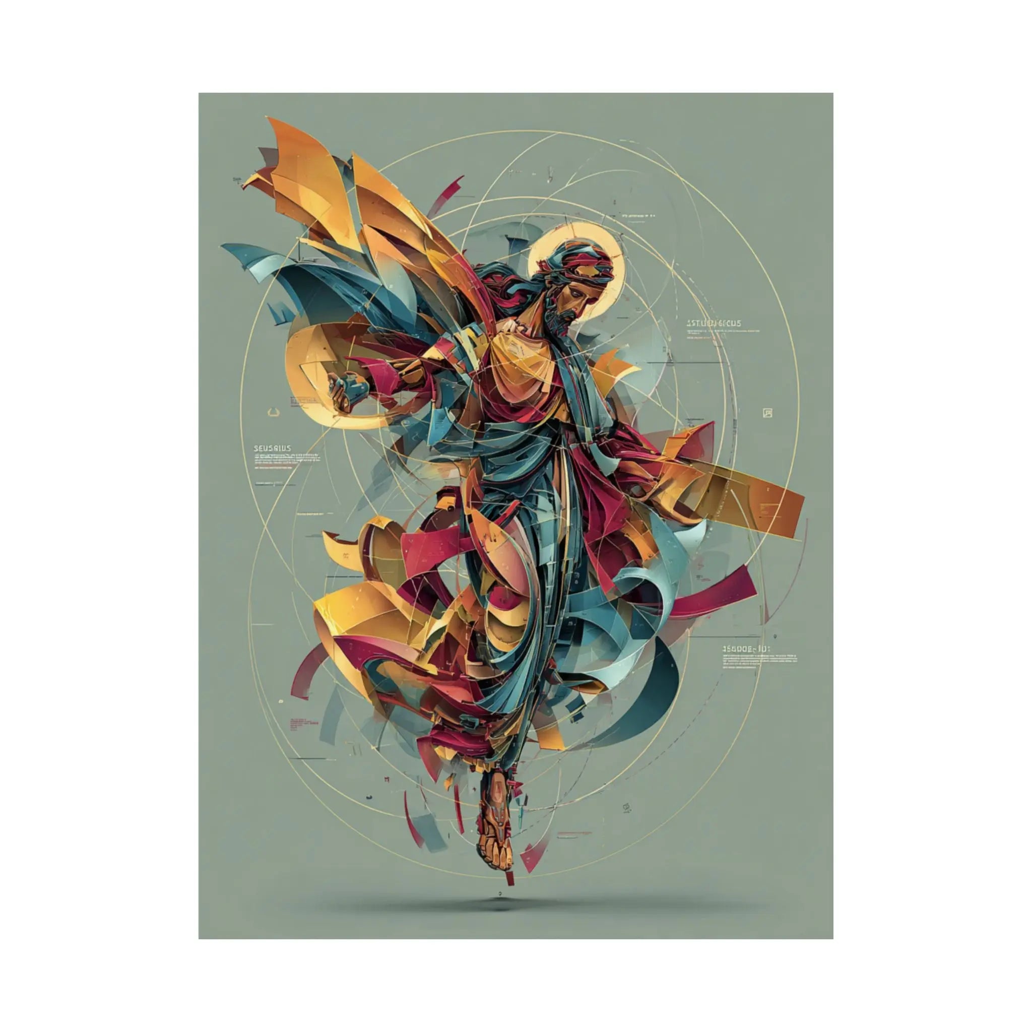 Satin Poster — Abstract Jesus Figure Art Print (210gsm) Printify