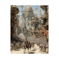 Fantasy City Parade Satin Poster — Epic Medieval Procession Wall Art 2 Printify