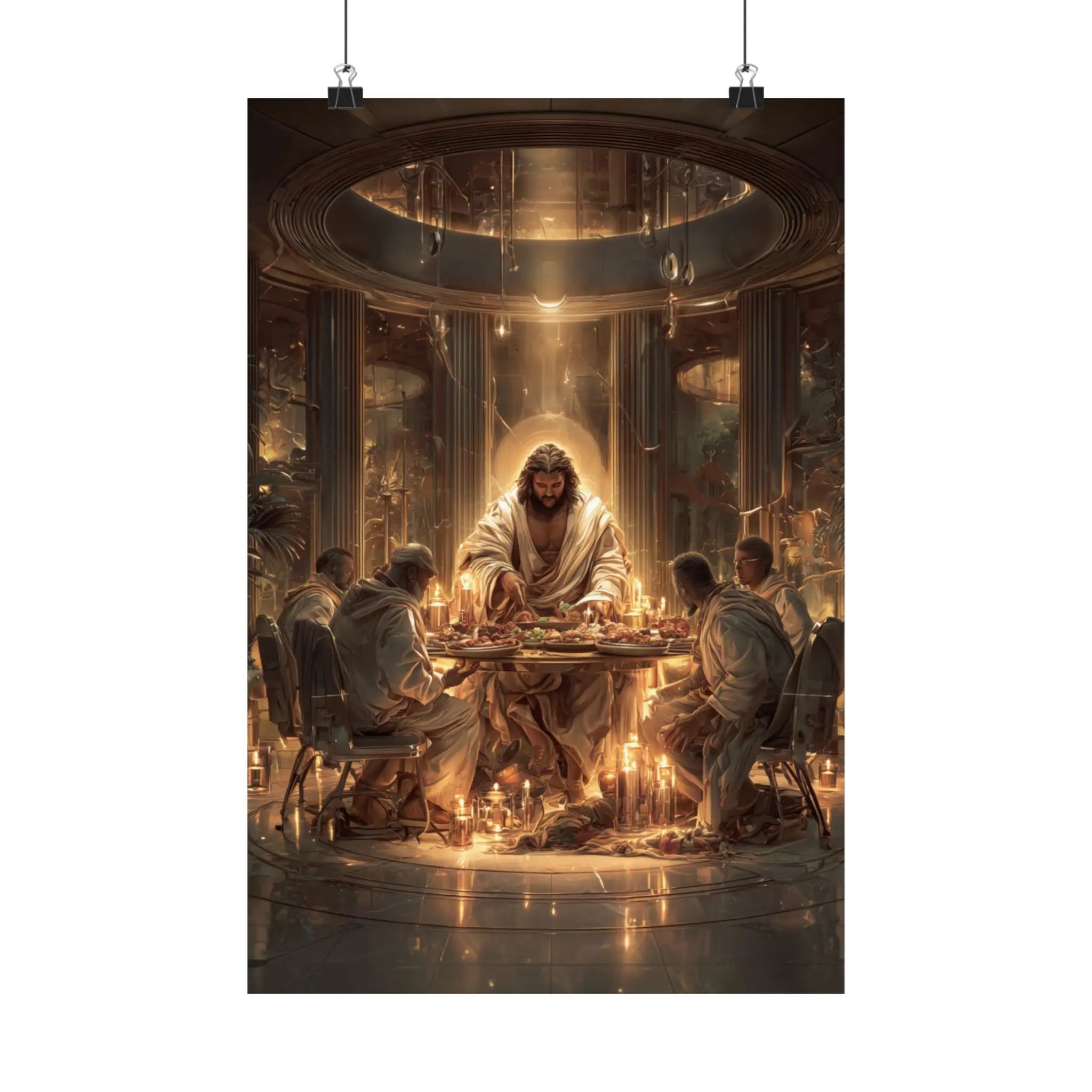 Religious Satin Poster – Last Supper-Inspired Spiritual Wall Art Printify